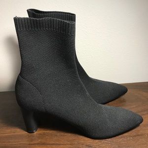 Zara Pointed Toe Sock Boot Black